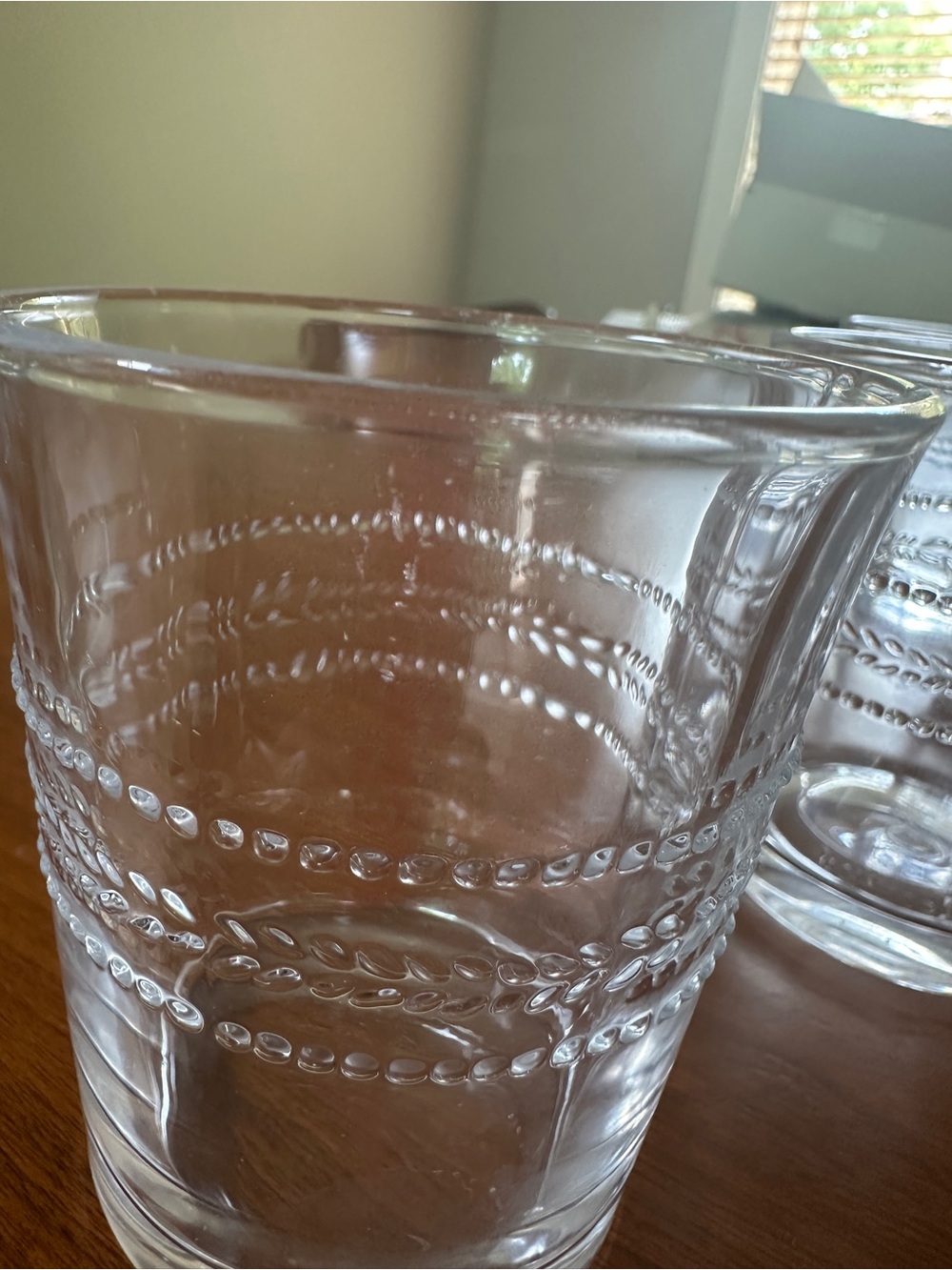 Hearth & Hand by magnolia Clear Decorative  8oz Glass Tumbler with Beaded Band - Picture 9 of 11